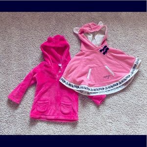 Pink Roxy Bear Shawl/Pink Bear Hoodie 4T